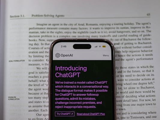 ChatGpt webpage open on Iphone